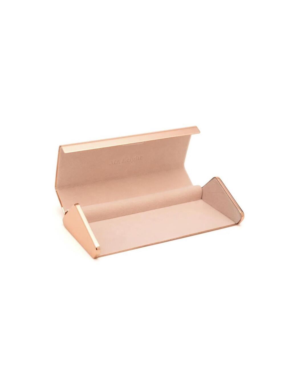 Garrett Leight Mr. Leight Metal Rose Gold Sunglass Case NEW Designer Glasses